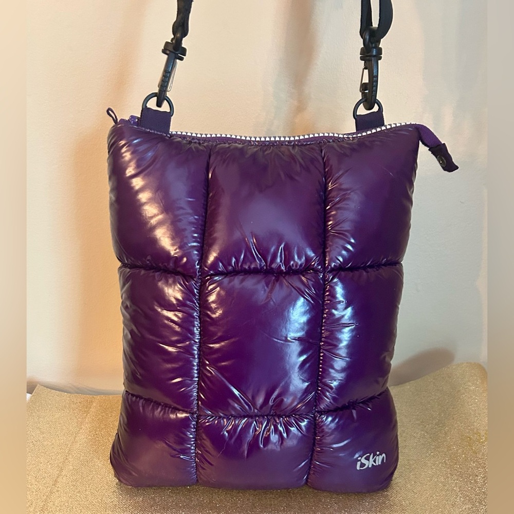 iSkin Shiny Purple Quilted Shoulder Bag